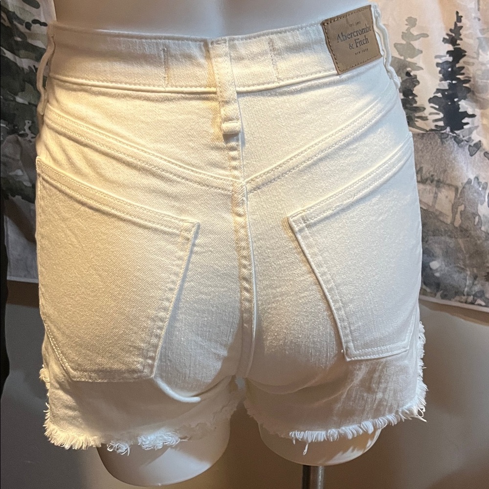 Abercrombie & Fitch Women's Cream Jean Shorts